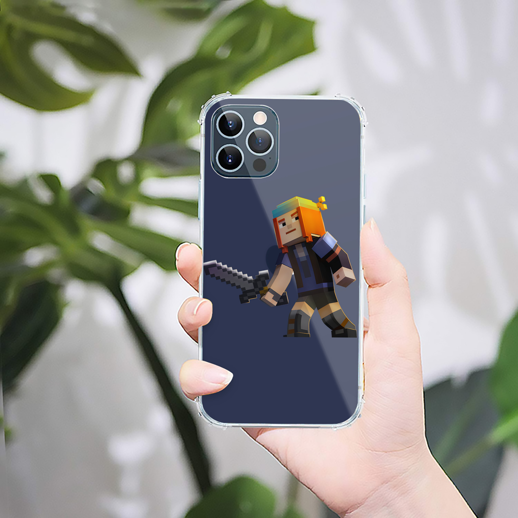 （画像用） マインクラフト ブロックの世界 Minecraft MC Block world 【iPhone 12シリーズ対応】透明スマホケース（クリアソフトケース）